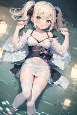 金髪着物ツインテ