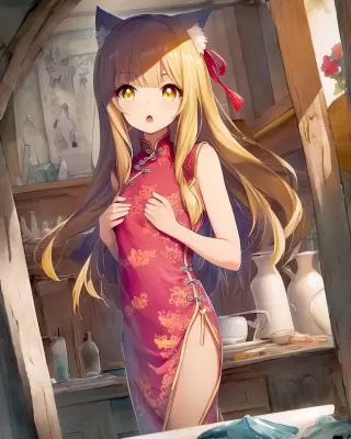 倉庫で見つけたチャイナドレス