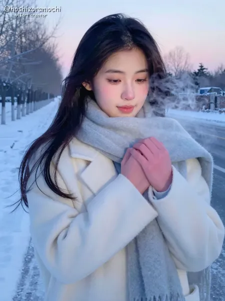 白息に溶ける静寂のポートレート - A portrait of silence melting into white breath