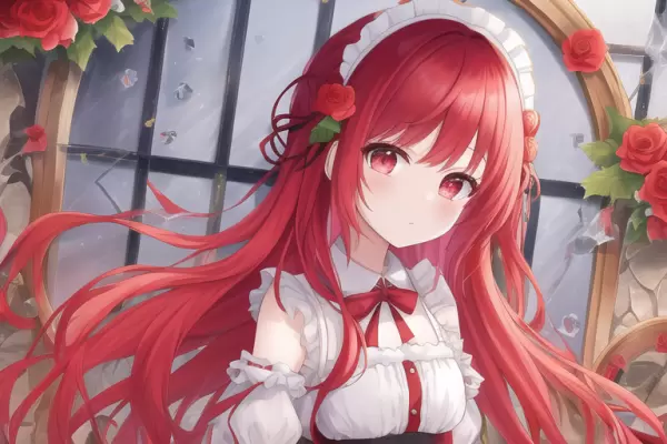 メイドさんの時の生成メイドさん達、どれも可愛いくて赤い髪かわいい