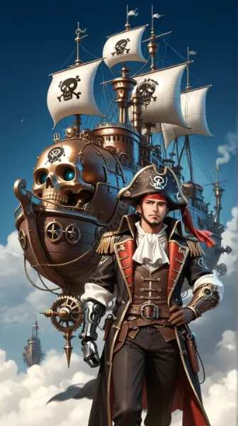 空飛ぶパイレーツシップ(飛空艇の船長)