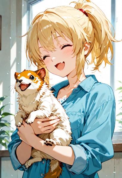 ふわふわの相棒と朝の微笑み