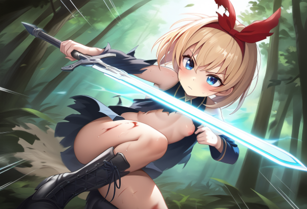 刀振り回して抵抗しているがボロボロだ・・・