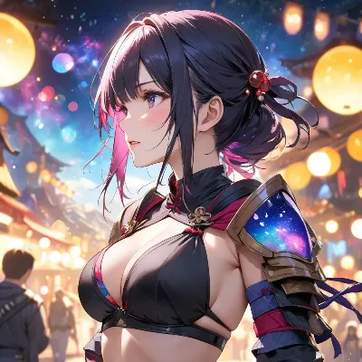 星空の鎧を纏う黒髪少女