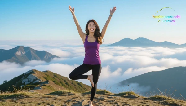 山頂のヨガ - 雲海を見下ろす至福 / Mountaintop Yoga - Bliss overlooking the sea of ​​clouds