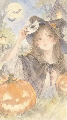 満月の夜に仮面を掲げる魔女