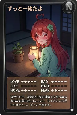 夜カード「ずっと一緒だよ」