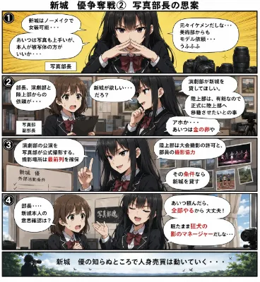 新城　優争奪戦②　「写真部部長の思案」