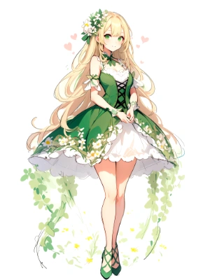 green dress