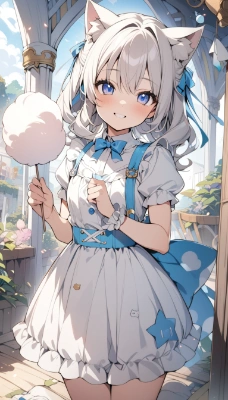 綿あめを持つ猫耳少女