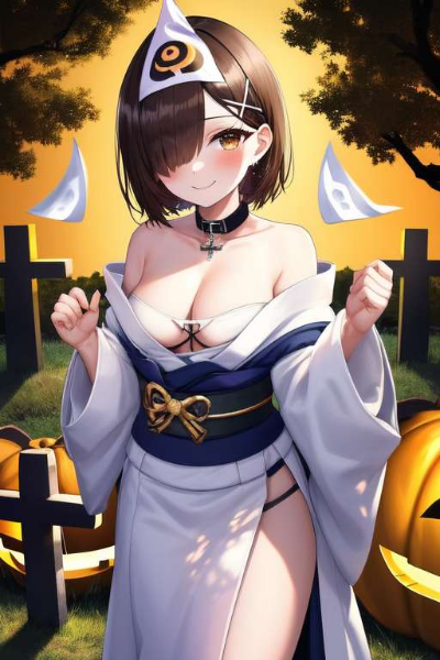 お化けのコスプレで驚かしちゃうぞー💕