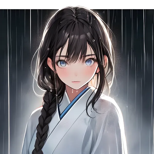 雨を纏うモデル・紗菜