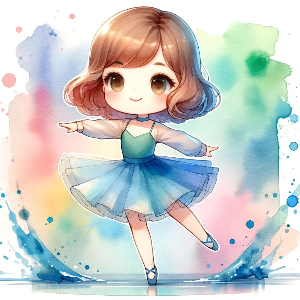 女の子の水彩画（20枚）