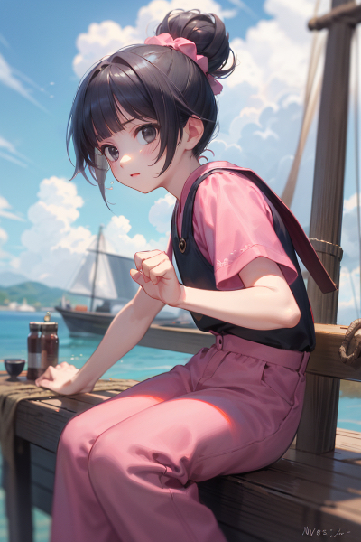 ハーフアップにしたうちの娘たち（カンフーロリ少女）