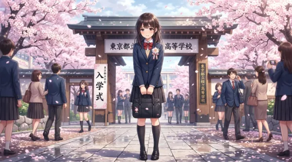 桜舞う校門で始まる少女の物語