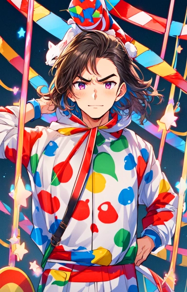 サーカスっぽい、黒髪短髪男性★(５枚)