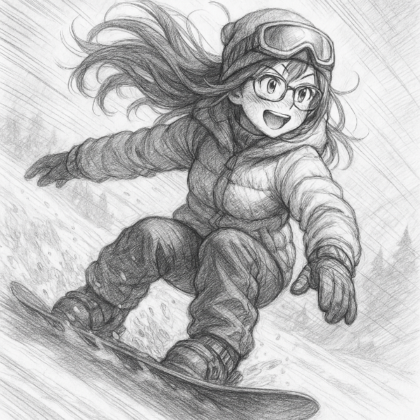 眼鏡少女の雪上疾走冒険