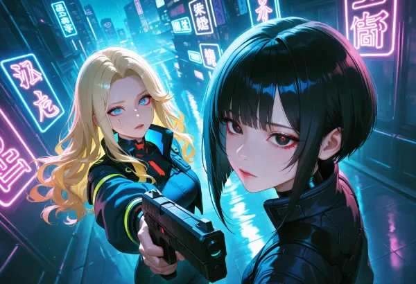 黒髪＆ブロンド・Neon Shadows