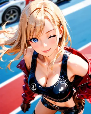 サーキットの女王、魅惑のウィンク