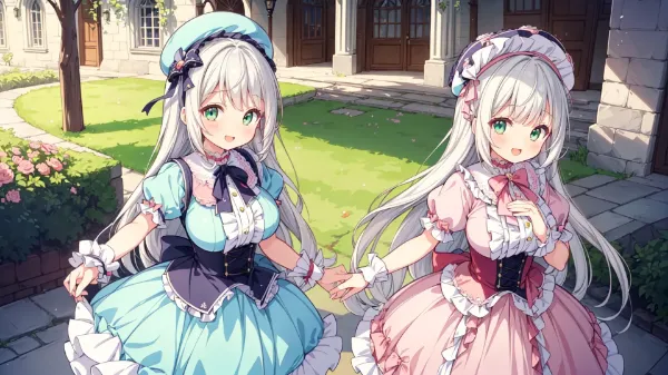 双子のメイドと秘密の庭園散策