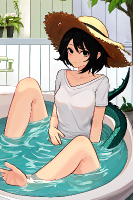 麦わら帽子のラミア