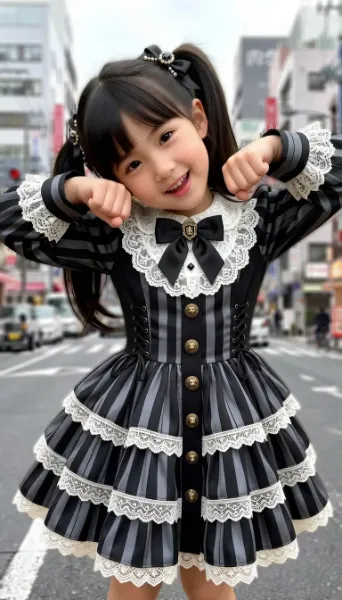 ゴシック風ドレスの秋葉原コーデ