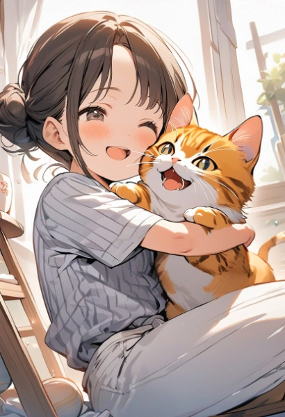 「おいらトラだぞ！つよいんだぞ！がおー」というトラ柄猫さん