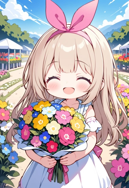 ピンクのリボンカチューシャ