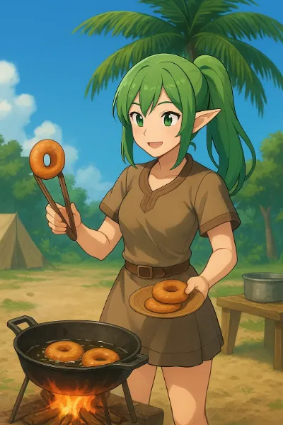 【採集クエスト」】サゴヤシドーナッツクッキング