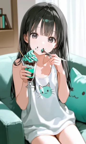 アイスクリームを楽しむ女の子