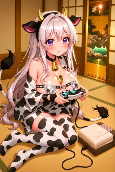 温泉宿でゲームをする