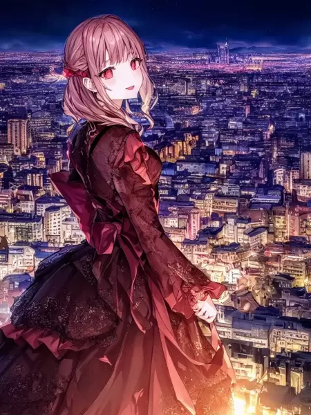 街を望むヴァンパイア娘ちゃん