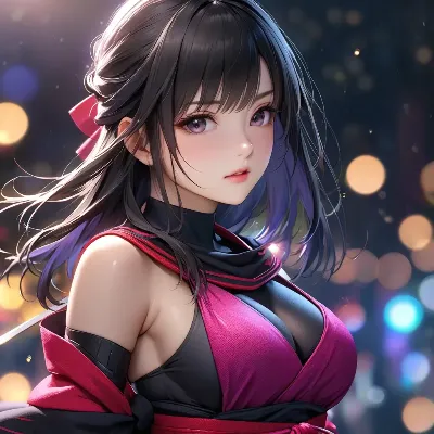 夜の光に浮かぶ美少女