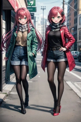 冬コーディネートなファッションモデルお姉さん