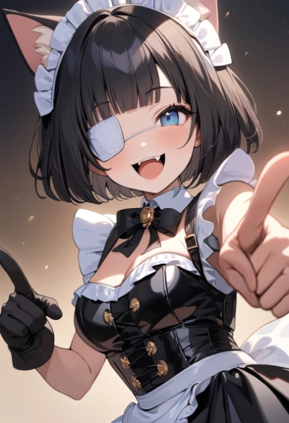 メカクレのお題でネコメイド眼帯版を作ってたの忘れてました。