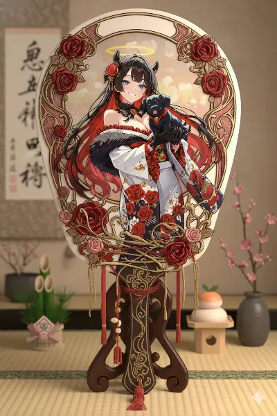 アールヌーボー風飾り羽子板