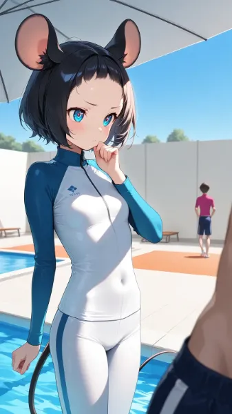 ラッシュガード着用のスイム教室