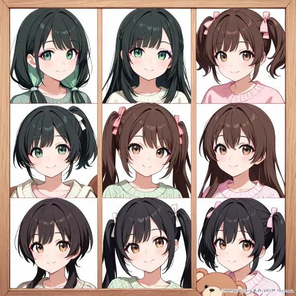 多様な髪型の可愛い少女