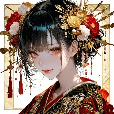 花と金の華麗な装い