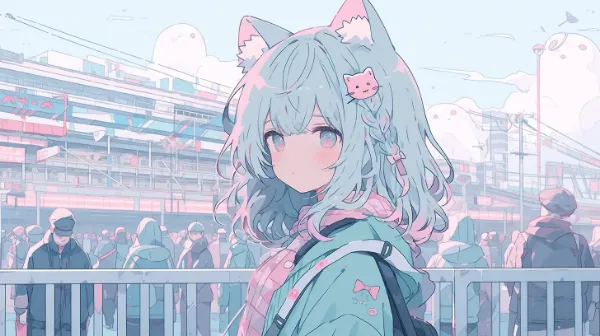 冬祭りの街で出会った猫耳少女