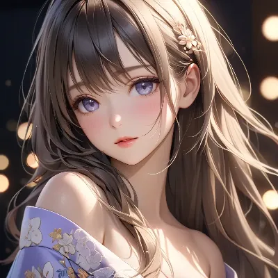 夜の灯りに輝く黒髪美少女 - 飛瑳・和風AIイラストの作品 - Aipictors