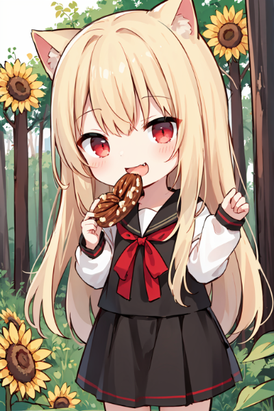 ナッツも当然まるかじりニャ！