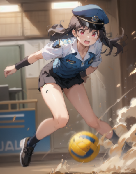 女警官とドッジボール！