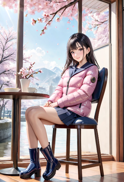 桜を愛でるカフェ