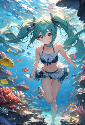 珊瑚礁の深海少女ミク