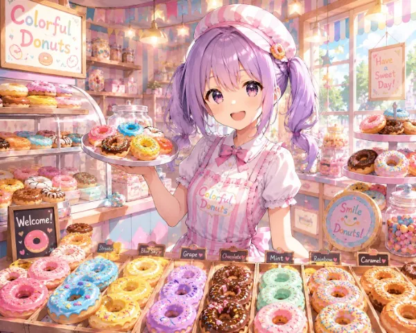 カラフルなドーナツ屋٩(๑❛ᴗ❛๑)۶