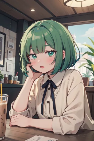 アイスラテを飲んでます