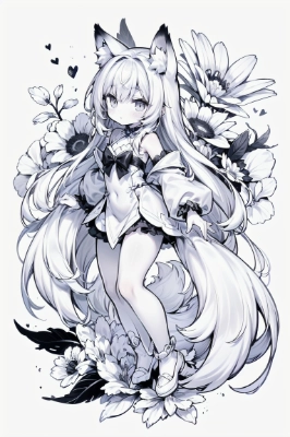 水彩モノクロのサムネイル