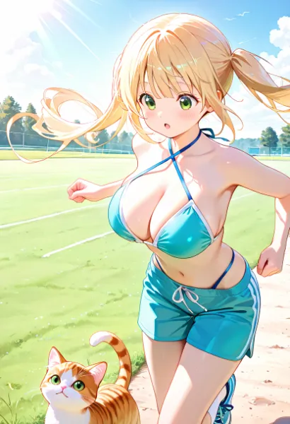 ジョギング中に猫の横を通る