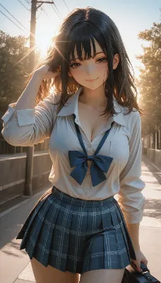 制服の黒髪ちゃん